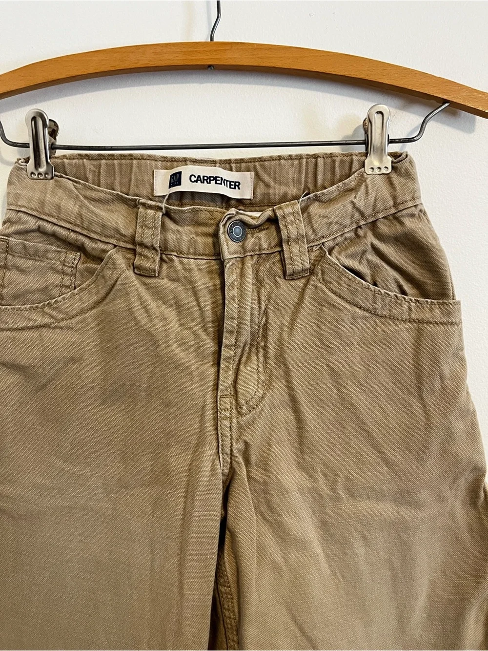 Gap Kids Carpenter Pants Cotton Heavy Weight Lined Utility Khaki Tan Boys 6